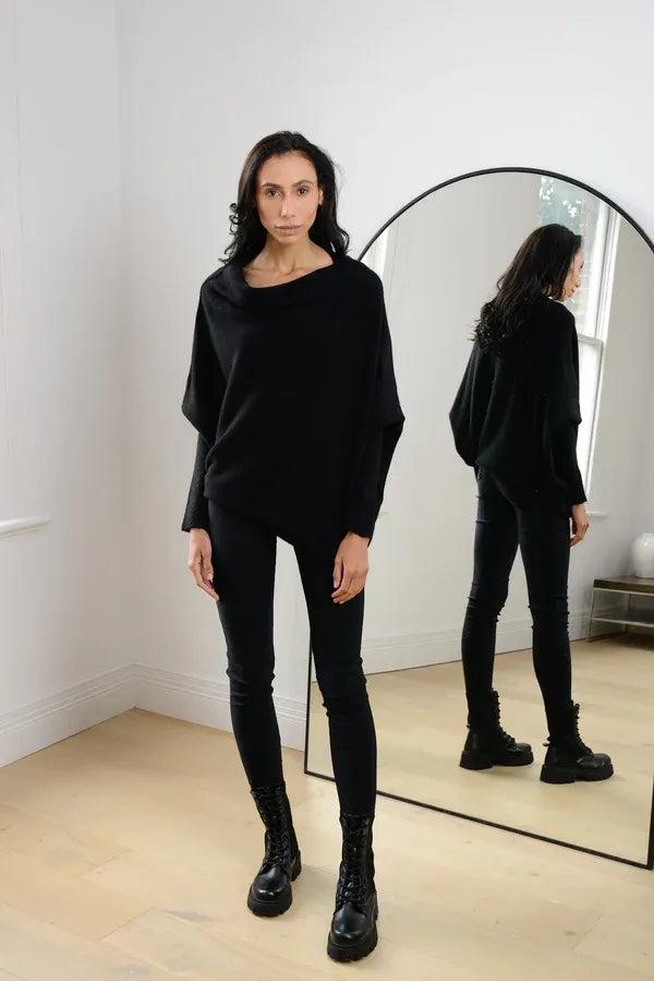 WW | Asymmetrischer Damenpullover mit eleganter Drapierung