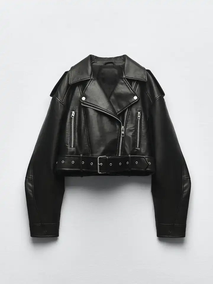 WW | Schwarze Lederjacke Für Damen