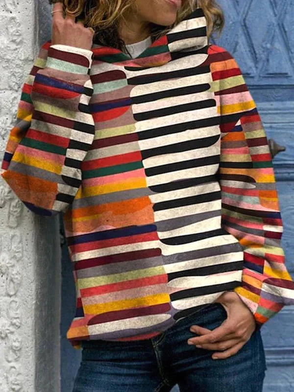 WW | Bunte Gestreifte Pullover Mit Futter
