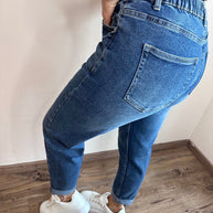WW Jeans mit elastischem Bund dunkelblau