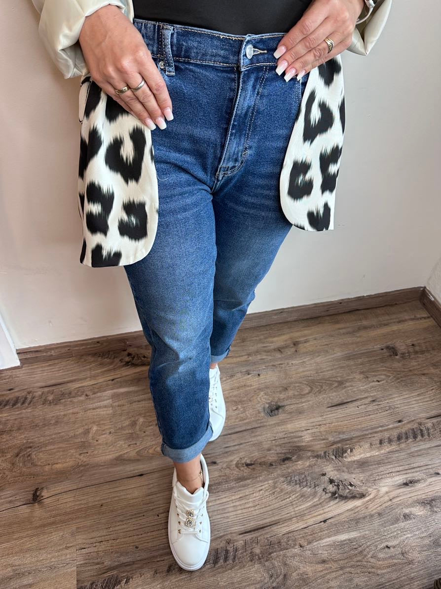 WW Jeans mit elastischem Bund dunkelblau