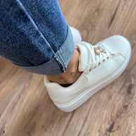 WW Jeans mit elastischem Bund dunkelblau