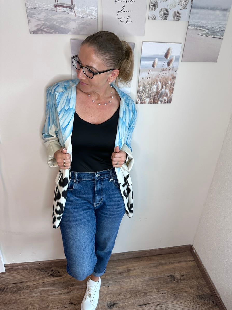 WW Jeans mit elastischem Bund dunkelblau
