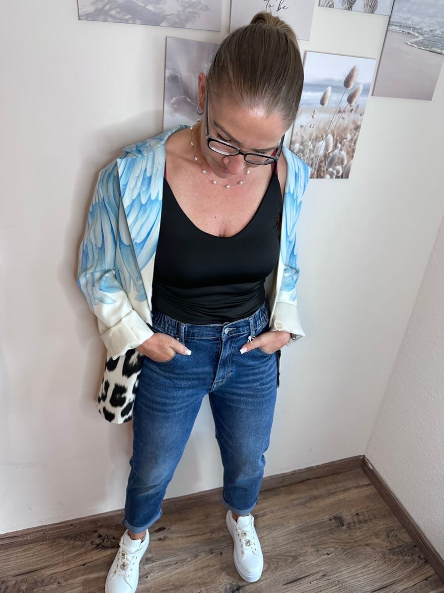 WW Jeans mit elastischem Bund dunkelblau