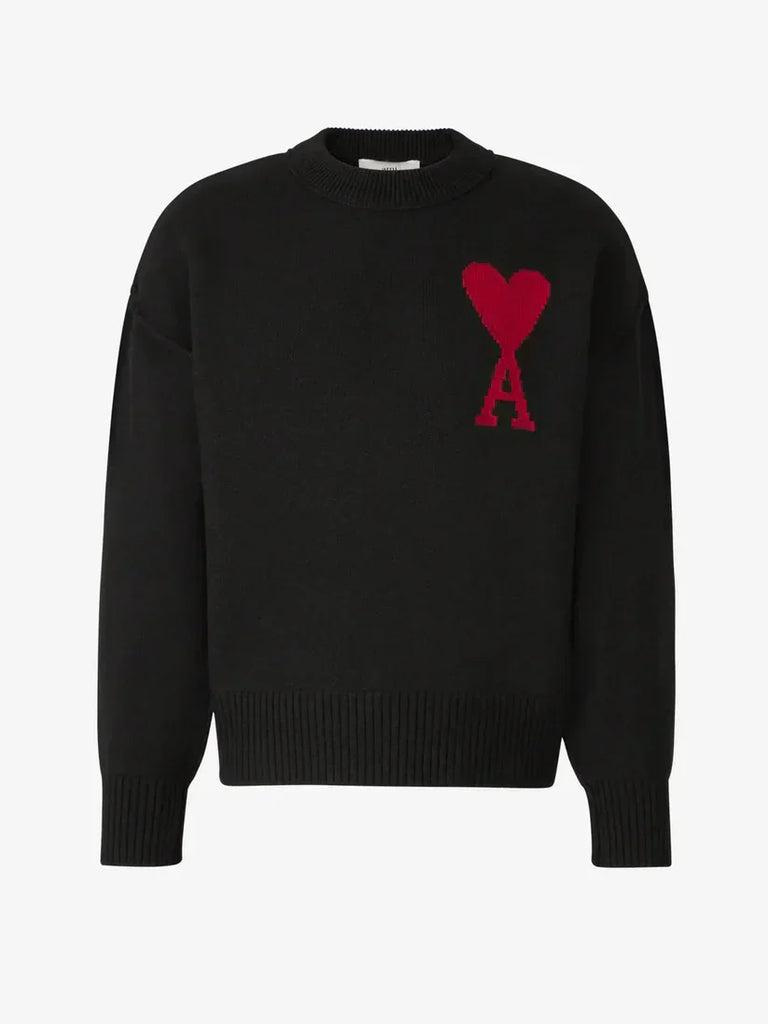 WW | Luxuriöser Rundhalsausschnitt Herzmuster Pullover mit Langen Ärmeln