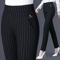 WW Casual Hose | Elegante Damen-Hose mit hohem Bund und Streifen