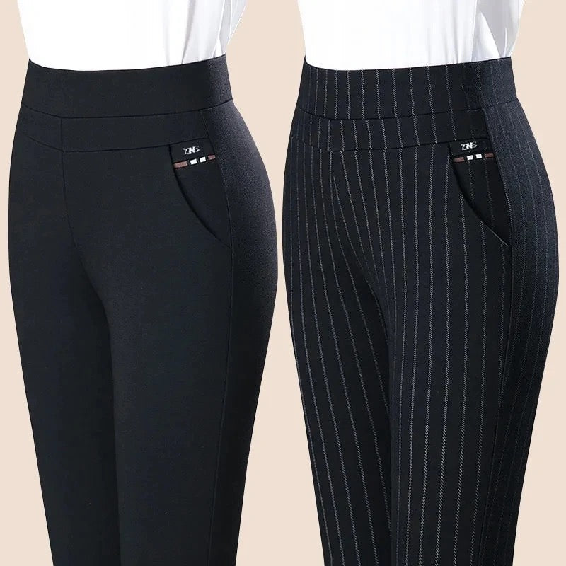 WW Casual Hose | Elegante Damen-Hose mit hohem Bund und Streifen