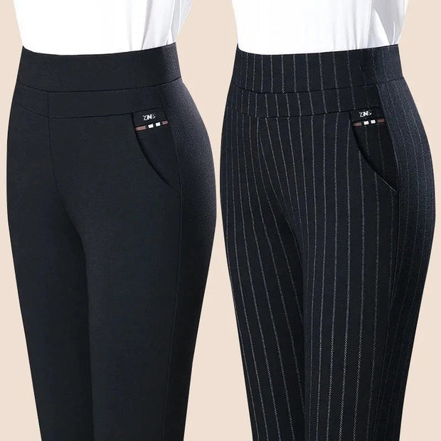 WW Casual Hose | Elegante Damen-Hose mit hohem Bund und Streifen