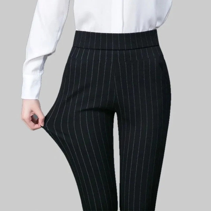 W&W Mode Casual Hose | Elegante Damen-Hose mit hohem Bund und Streifen