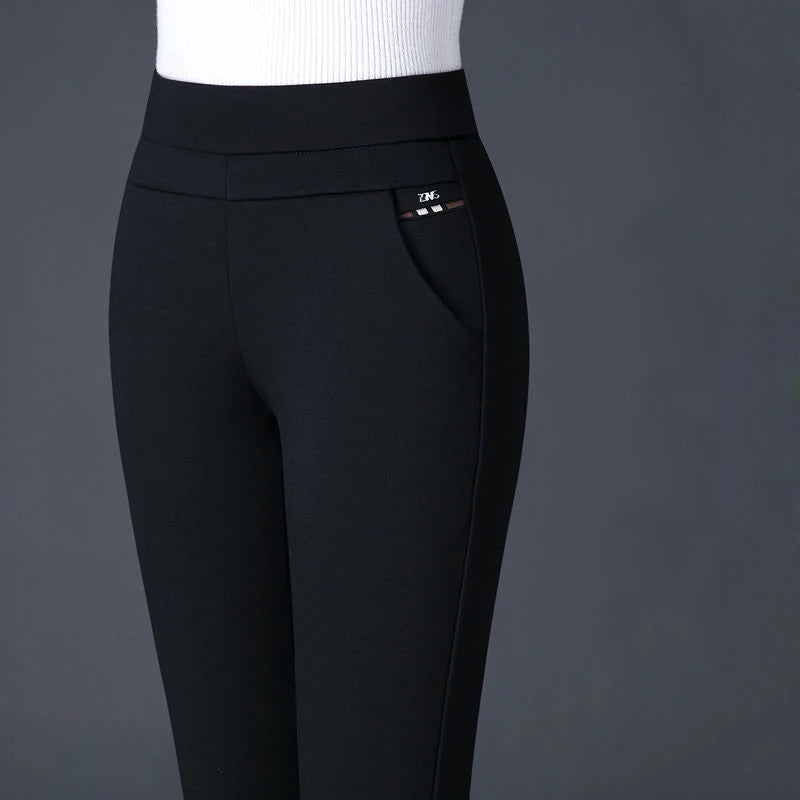 W&W Mode Casual Hose | Elegante Damen-Hose mit hohem Bund und Streifen