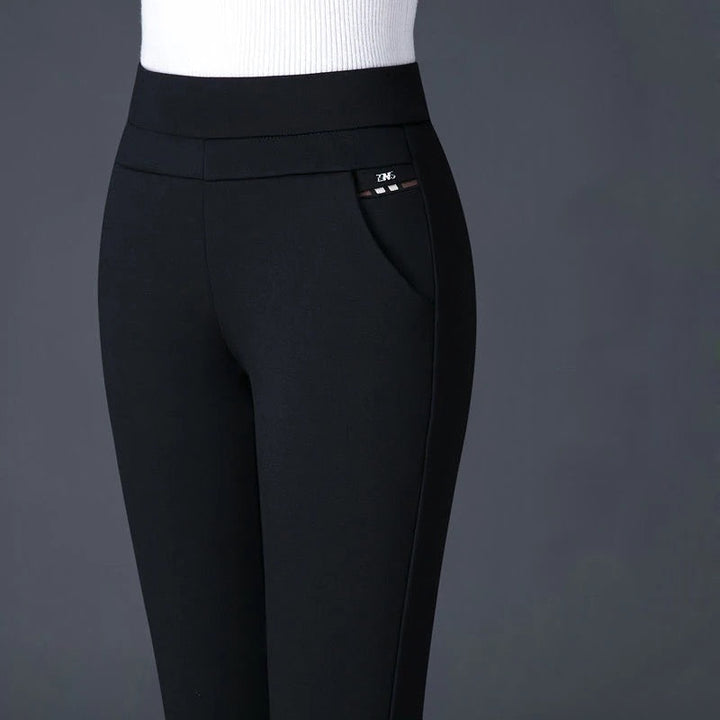 W&W Mode Casual Hose | Elegante Damen-Hose mit hohem Bund und Streifen