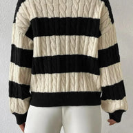 Roselyn™ - Gestreifter eleganter Pullover mit V-Ausschnitt