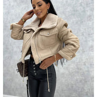 Schwarze Lederjacke für Frauen