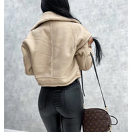 Schwarze Lederjacke für Frauen