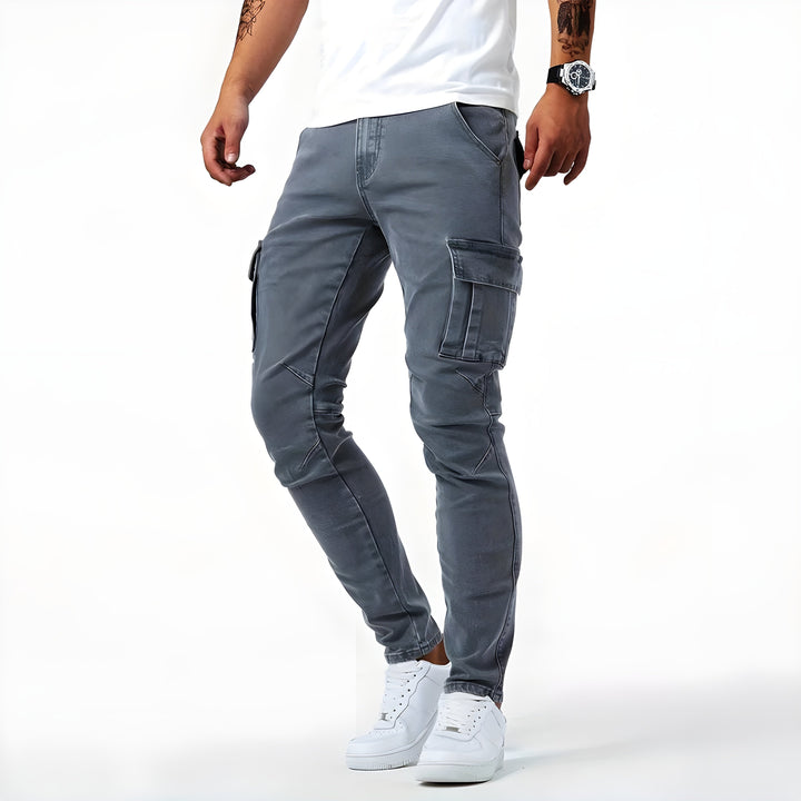 W&W Mode | Denim Cargo-Hose mit elastischem Bund für Männer