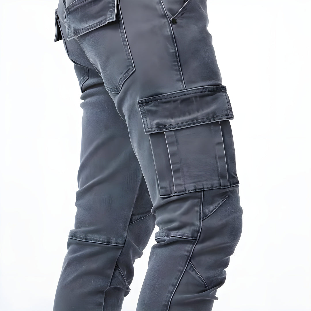 W&W Mode | Denim Cargo-Hose mit elastischem Bund für Männer