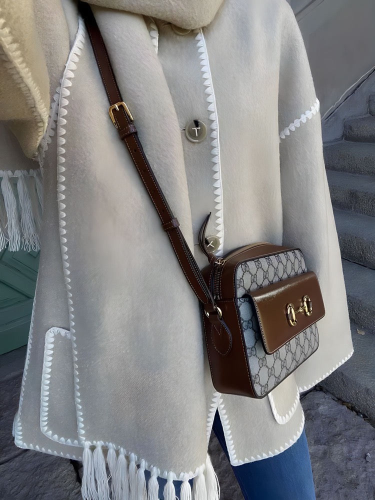 Jacke mit Fransen-Schal