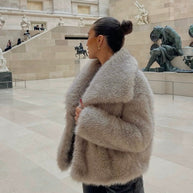 WW | Flauschige Pelzjacke Für Winter