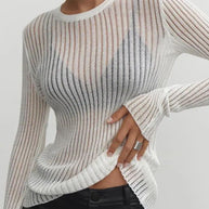 W&W - Elegantes gestreiftes durchsichtiges Top