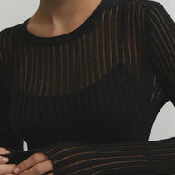 W&W - Elegantes gestreiftes durchsichtiges Top