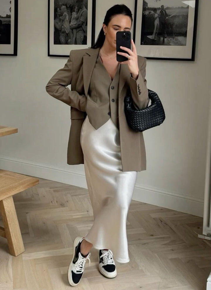 W&W Mode | Satin Maxirock Für Damen