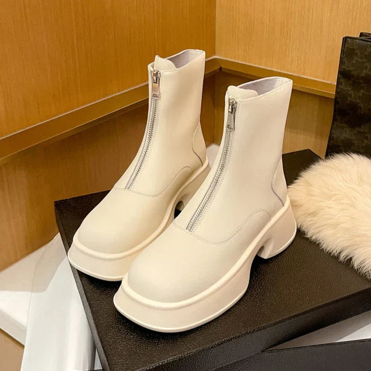 WOLFF - Damen moderne minimalistische Stiefel bis zur Mitte der Wade