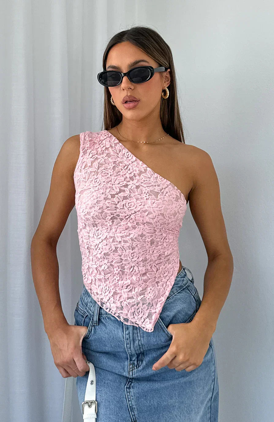 Damen-Spitzen-Top