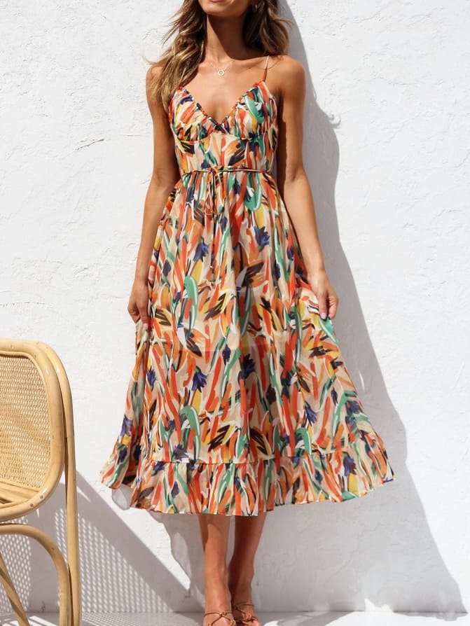 W&W Mode | Damenkleid Mit Blumenmuster Und Rüschen