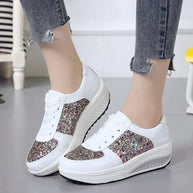 WW - Rutschfeste Metallic Leder Glitzer Schuhe