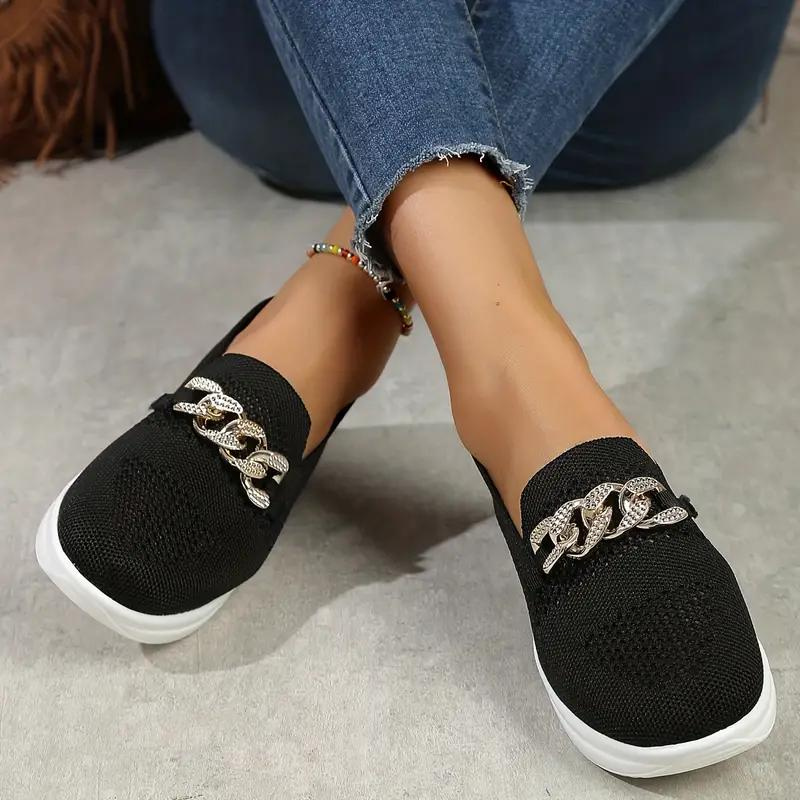 WW | Elegante Slip-On-Loafer mit Kettendetail für Frauen