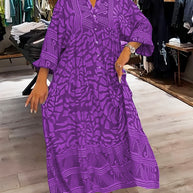 WW | Stilvolles Maxikleid Mit Wirbel Und Zickzackmuster Für Damen