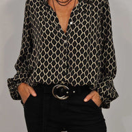 WW | Lockere V-Ausschnitt Midi-Bluse