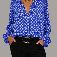 WW | Lockere V-Ausschnitt Midi-Bluse