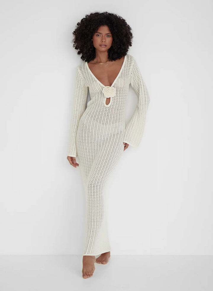 W&W Mode | Rückenfreies Strickkleid Beige