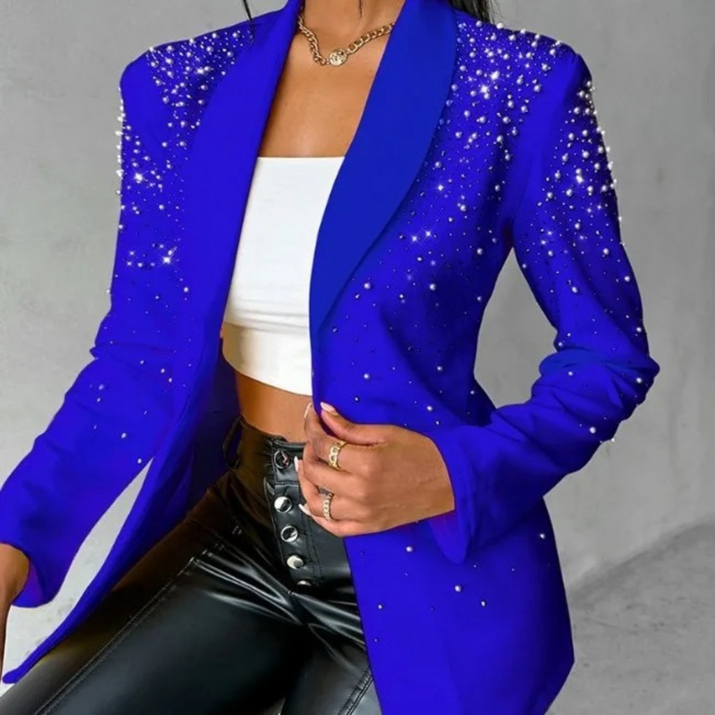 WW | Eingebettete Perlen Stil Schlanker Damen Blazer