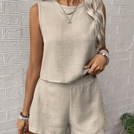 WW | Elegantes Sommer Satz Mit Ärmellosem Top Und Shorts Für Damen