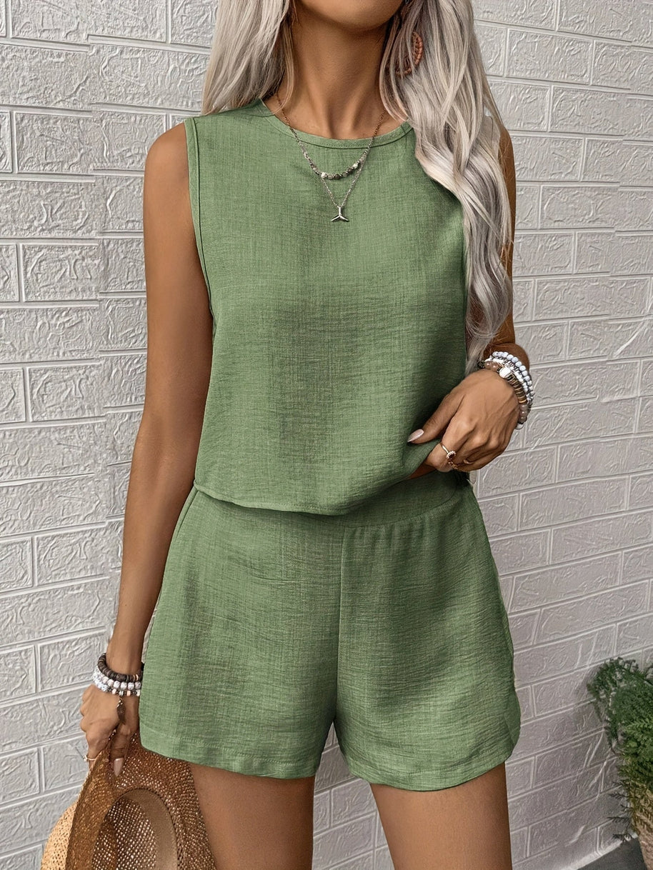 WW | Elegantes Sommer Satz Mit Ärmellosem Top Und Shorts Für Damen