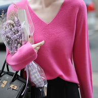 Noemi™ - Italienische Rose V-Ausschnitt Warme Wolle stricken Top Herbst