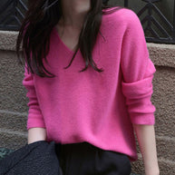 Noemi™ - Italienische Rose V-Ausschnitt Warme Wolle stricken Top Herbst