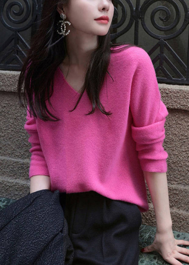 Noemi™ - Italienische Rose V-Ausschnitt Warme Wolle stricken Top Herbst