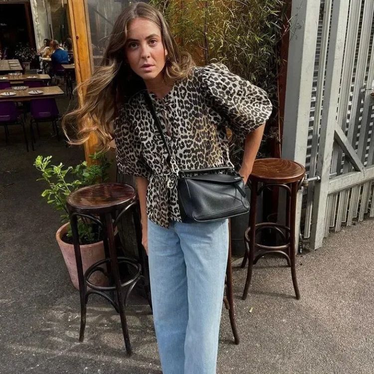 WW | Bluse Mit Leopardenmuster Und Schleife