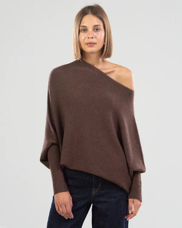 WW | Asymmetrischer Damenpullover mit eleganter Drapierung