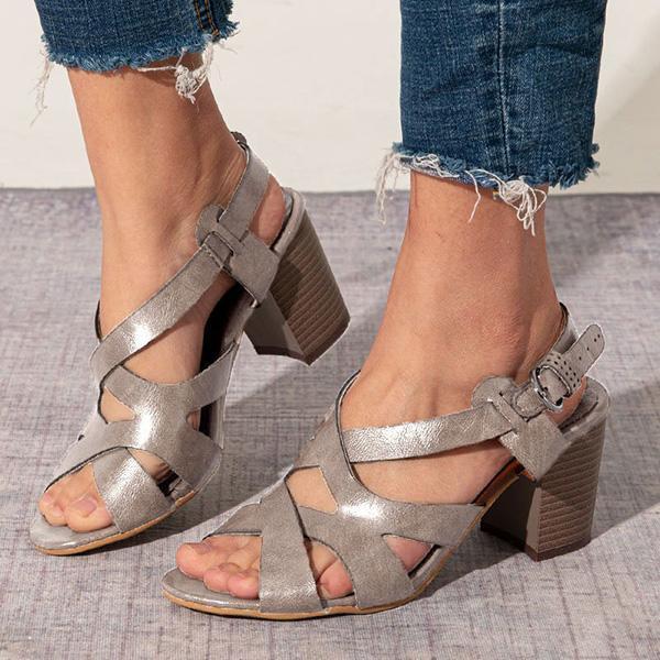 W&W Mode | Elegante Sandalen Mit Niedrigem Blockabsatz