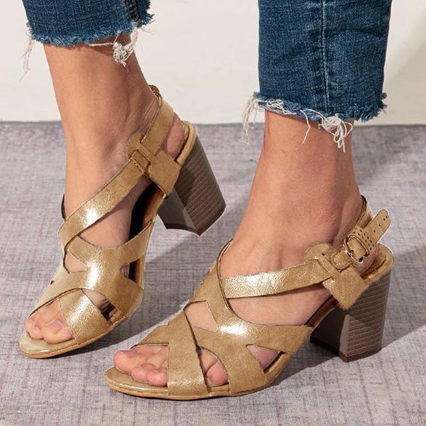 W&W Mode | Elegante Sandalen Mit Niedrigem Blockabsatz