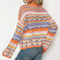 WW | Bunte Strickjacke mit Muster Acryl Trendy und Bequem