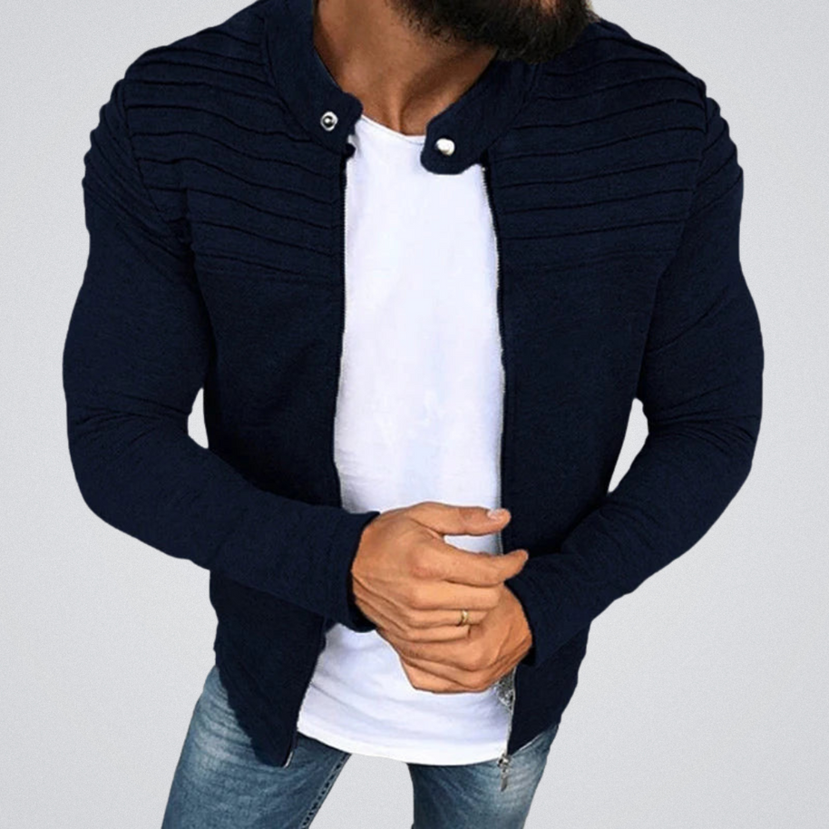 WW | Slim Fit Herren-Strickjacke mit Faltendetail