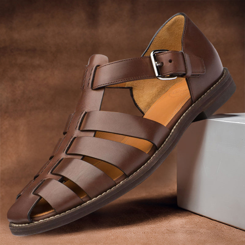 WW | Leder Sandalen Offene Zehen Verstellbare Schnalle Atmungsaktive Freizeitkleidung