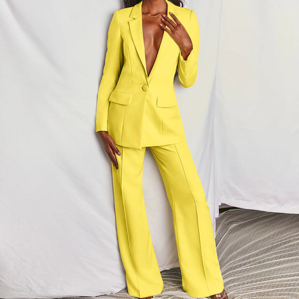 WW Damenanzug – Stilvoller Zweiteiler mit Blazer & langer Hose, Eleganter Hosenanzug für Business, Abend & Events