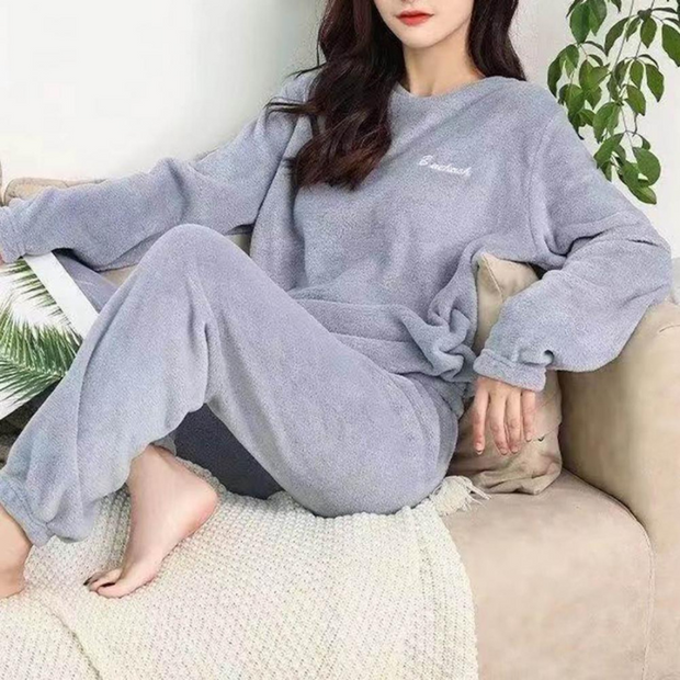 WW | Pyjama Set Warme Plüsch-Schlafkleidung für Damen