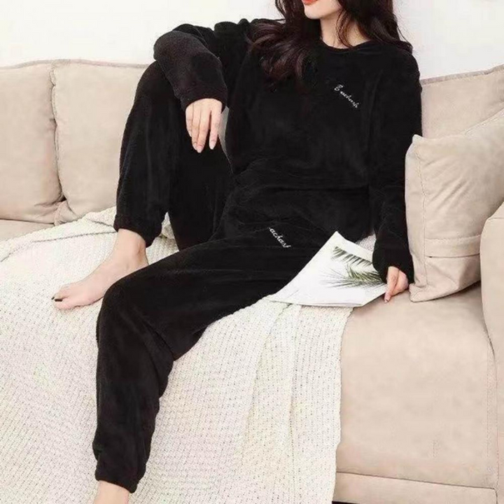 W&W Mode | Pyjama Set Warme Plüsch-Schlafkleidung für Damen